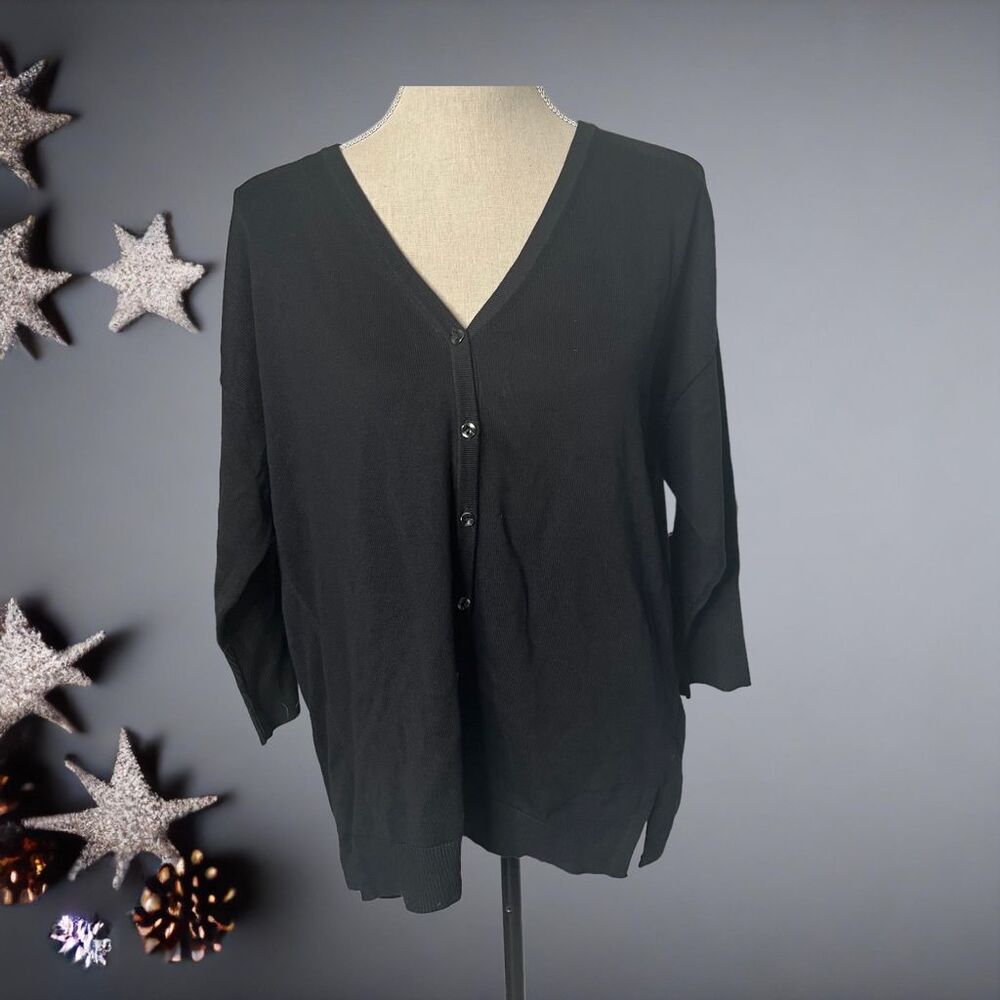 H by Halston 3/4 Sleeve Boyfriend Cardigan Sweater Size Small New Without Tags